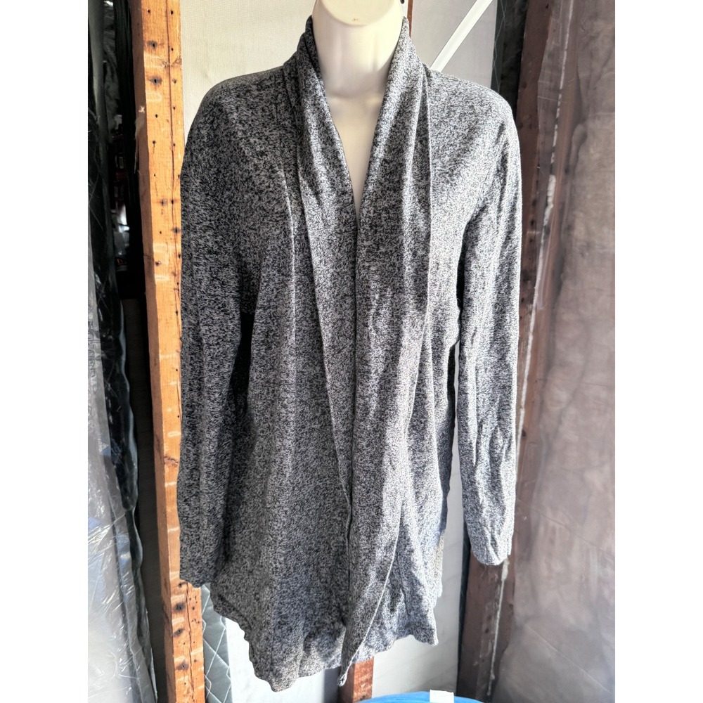 Forever 21 Men Open Front Cardigan Sweater Grey Marl Knit Shawl Collar Medium